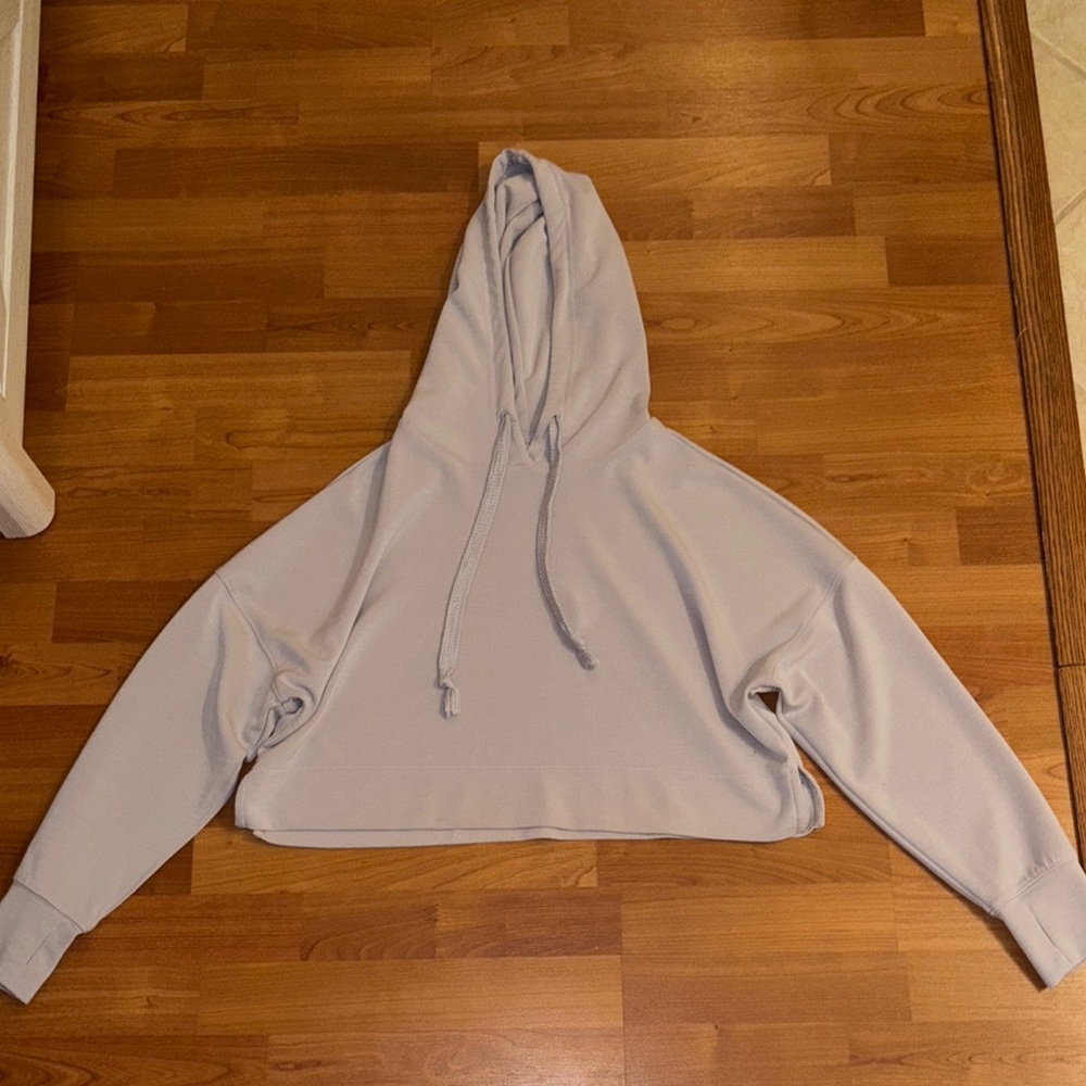 Altar'd State Gray Cropped Oversized Hoodie